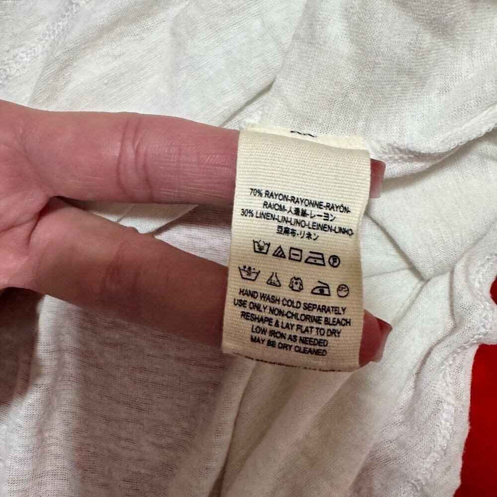 Free People Smocked Babydoll Top White Women's Small Cottagecore Romantic Linen - Picture 15 of 15